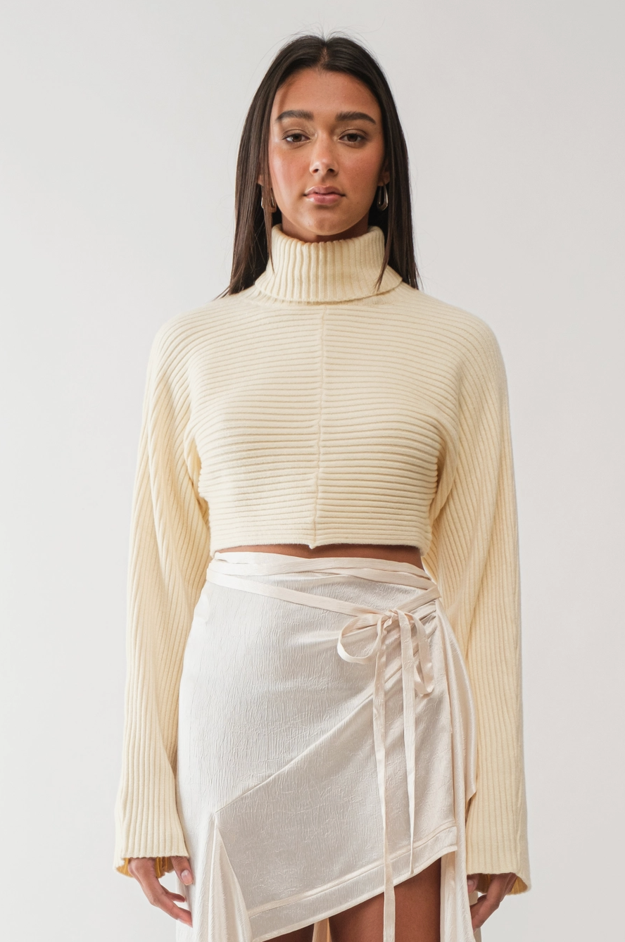 Monet Chunky Turtleneck Crop Sweater