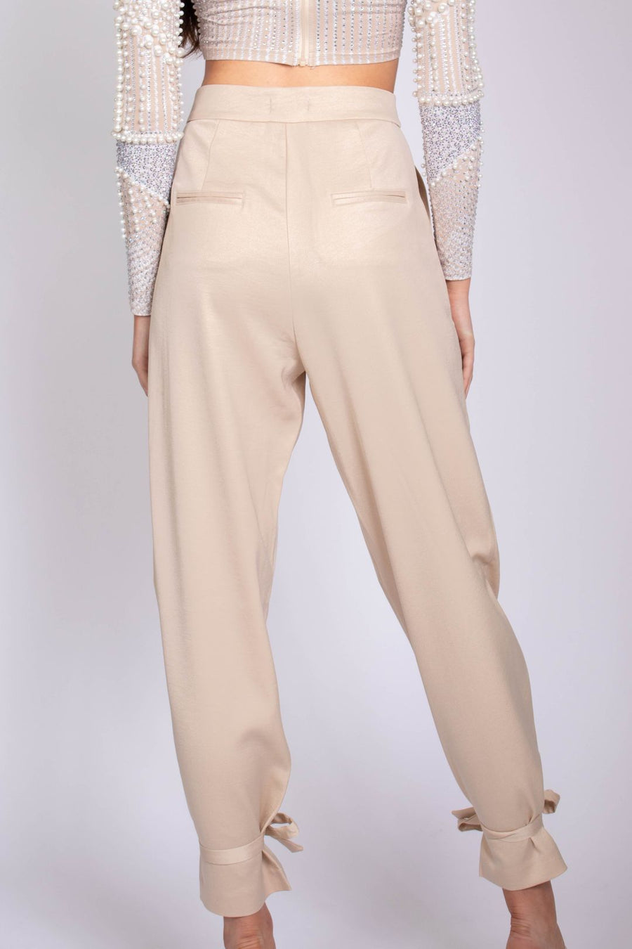 Buy Beige Ankle Pant Cotton Silk for Best Price, Reviews, Free Shipping