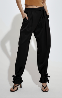 Holly Satin Ankle Tie Pants - ShopperBoard